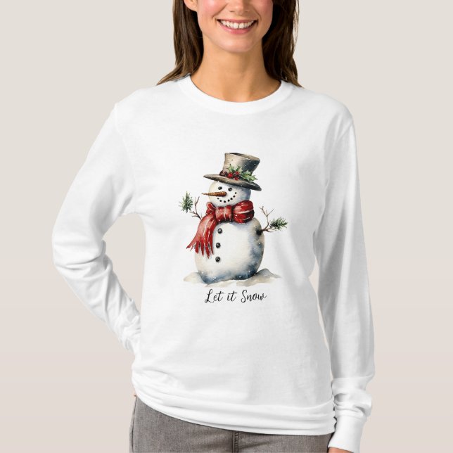 T-shirt Snowman Long Sleeve (Devant)