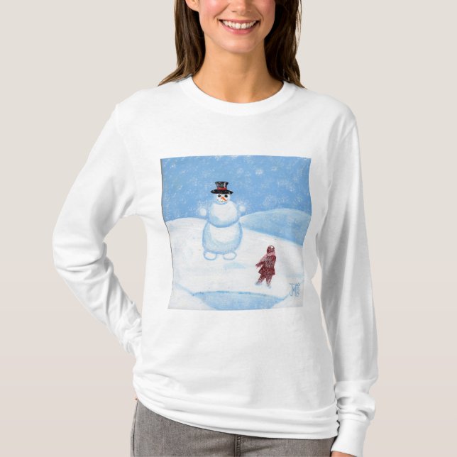 T-shirt Snowman Long Sleeve T pour les femmes par JML (Devant)