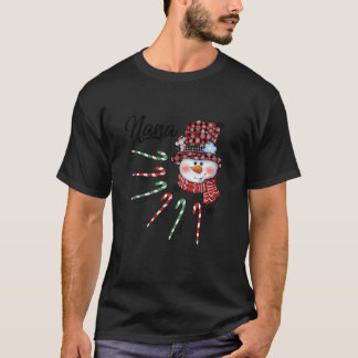 T-shirt Snowman Nana Sucre de canne Rouge Plaid Cadeaux de