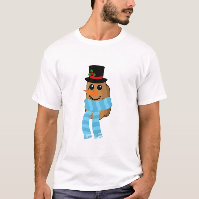 T-shirt Snowman Pomme de terre Fête (Devant)