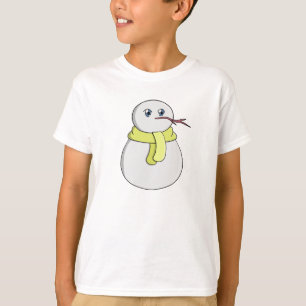 T-shirt Snowman portant une écharpe jaune