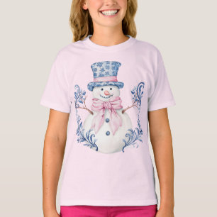T-shirt Snowman rose et bleu