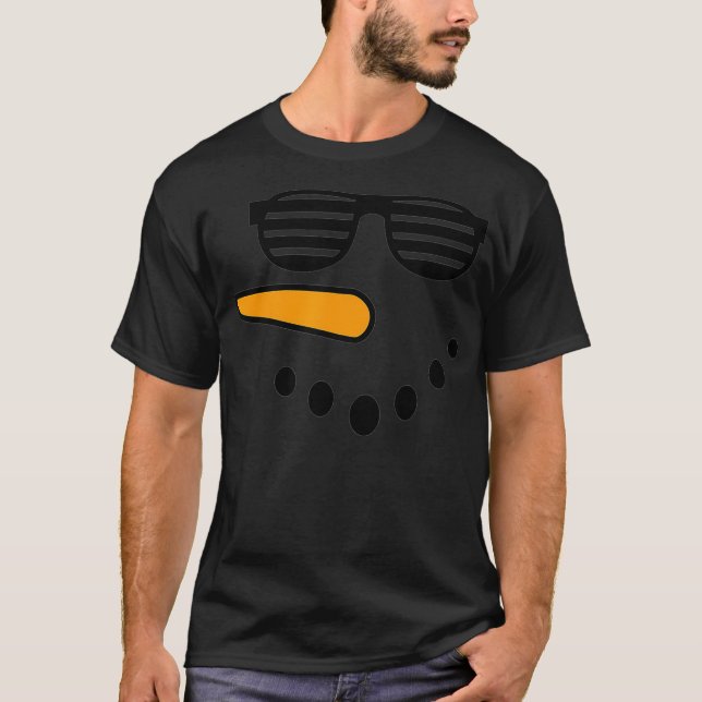 T-shirt Snowman Visage Carotte Nez Eyelashes Glasse pour l (Devant)