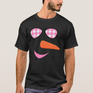 T-shirt Snowman Visage Carotte Nez Eyelashes Luminaires lé