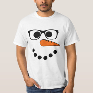 T-shirt Snowman Visage Noël Drôle Père Noël Hipster C
