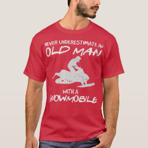 T-shirt Snowmobile Gear Old Man Beard Snowmobile Helmet Sn