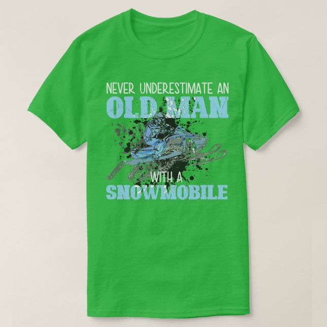 T-shirt Snowmobile Gear Old Man Beard Snowmobile Helmet Sn (Design devant)
