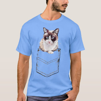 T-shirt Snowshoe Pocket Cat Kitten Pet Owner Vintage