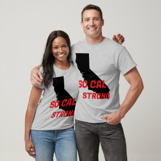 T-shirt SO CAL STRONG Red Blk CA Outline Heart