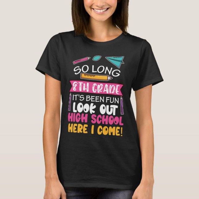T-shirt So long 8e année Bonjour lycée collège école secon (Devant)