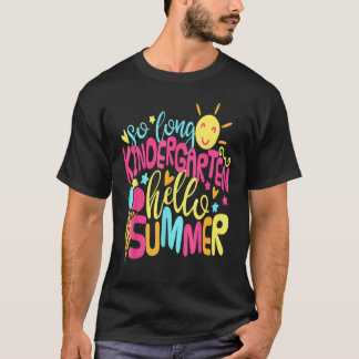 T-shirt So Long jardin d'enfants Bonjour été Dernier jour 