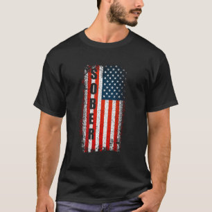 T-shirt Sober Anniversaire Sober Drapeau Américain Aa T Na