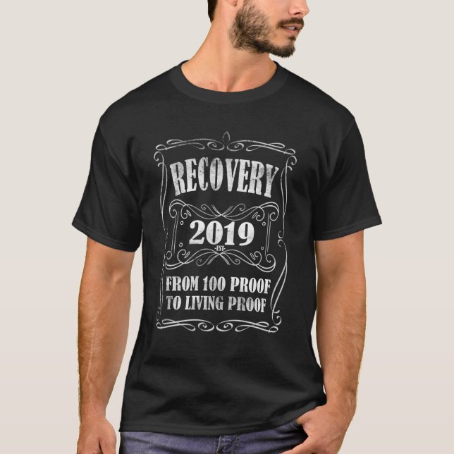 T-shirt Sober Depuis 2018 Alcoholic Clean And Sober 3 Ans (Devant)