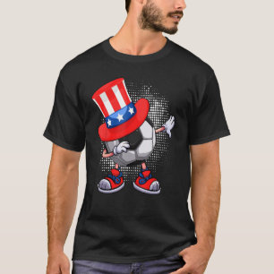 T-shirt Soccer American Drapeau 4 juillet Dabbing Boys Kid