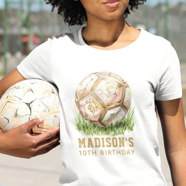T-Shirt Soccer Anniversaire Luxe Rose & Or (Créateur téléchargé)