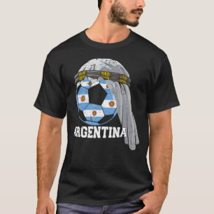 T-shirt Soccer ARGENTINA 2022 Drapeau balle arabe Keffiyeh