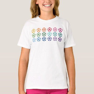 T-shirt Soccer Balls Colorful Fun Array
