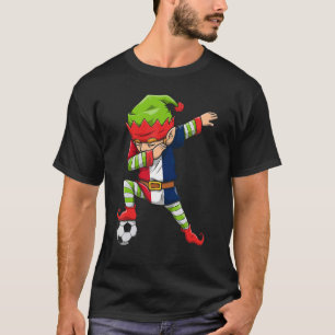 T-shirt Soccer Boy Dabbing Elf Squad Noël France Pied