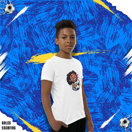 T-shirt Soccer cartoon brunette man face in love
