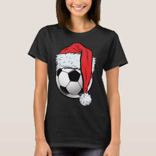 T-shirt Soccer Christmas Ball Santa Hat Funny Sport Noël
