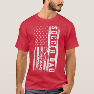 T-shirt Soccer DAD USA Flag Soccer Team Fan DADDY Père