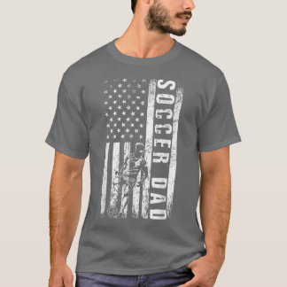 T-shirt Soccer DAD USA Flag Soccer Team Fan DADDY Père