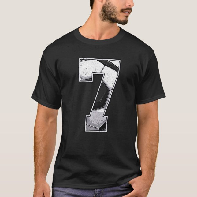 T-shirt Soccer Deuxième 7e anniversaire garçon 7 sept ans  (Devant)