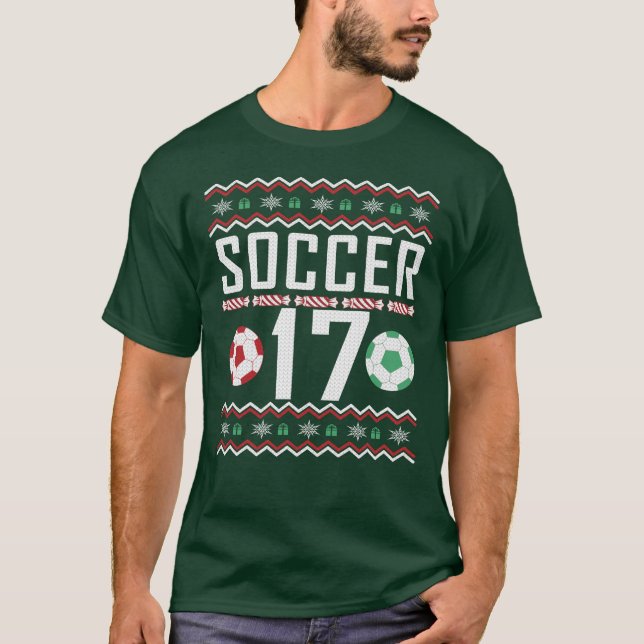 T-shirt Soccer Jersey 17 Vilain pull de Noël (Devant)