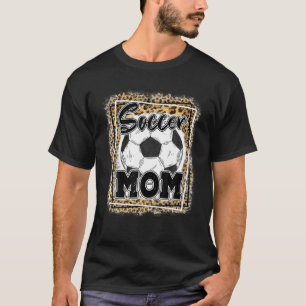 T-shirt Soccer Maman Leopard Funny Soccer Maman Fête des M