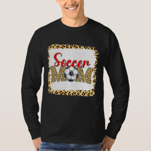 T-shirt Soccer Maman Leopard Sport Ball Maman Fête des mèr