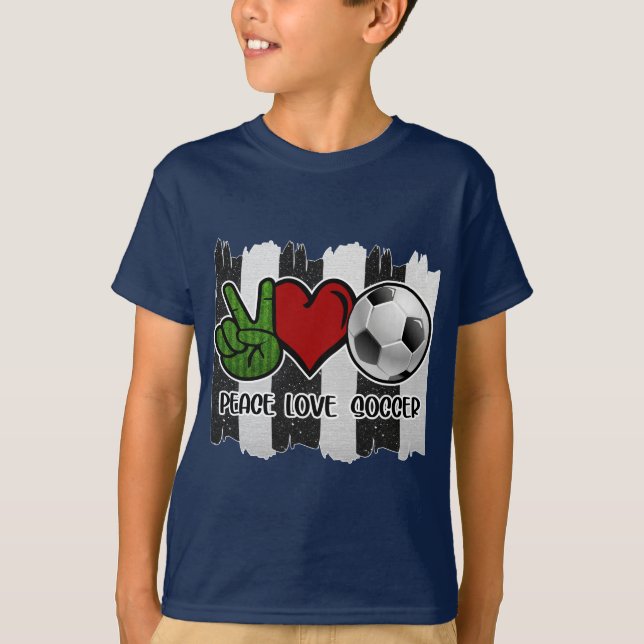 T-shirt Soccer paix et amour (Devant)