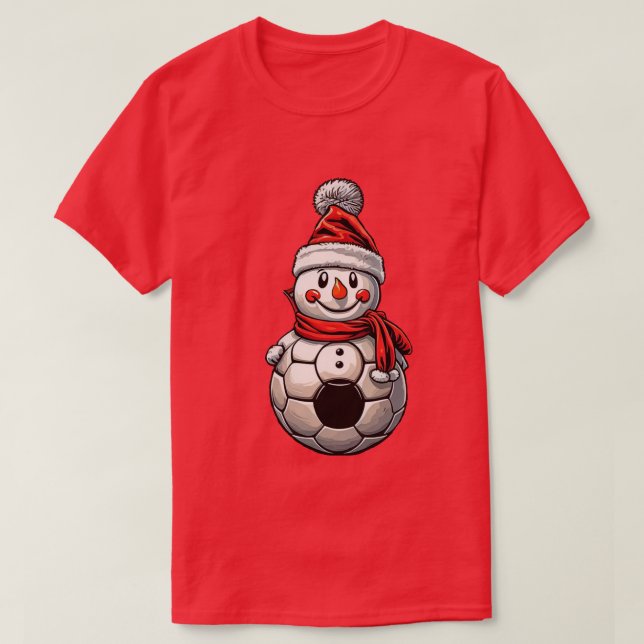T-shirt Soccer Snowman Noël (Design devant)