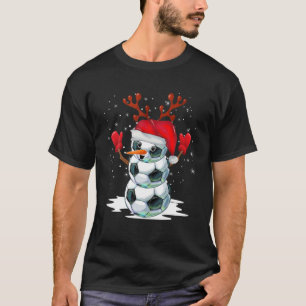 T-shirt Soccer Snowman Pajamas de Noël Santa Hat Reindee