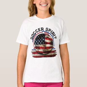 T-shirt Soccer Spirit USA, Distressed American Flag