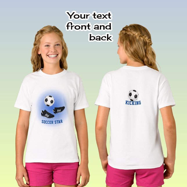 T-shirt Soccer star add name and caption double-sided (Créateur téléchargé)