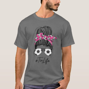 T-shirt Soccer Tia Life Messy Bun Lunettes de soleil Cheve