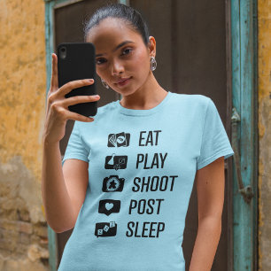 T-shirt Social Media Gamer Black Art Femen Chemise