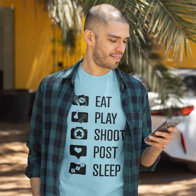 T-shirt Social Media Gamer Black Art Mens Shirt (Créateur téléchargé)