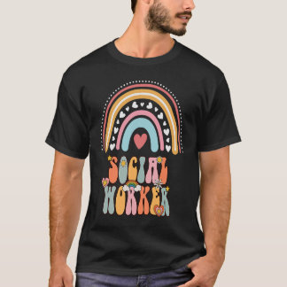 T-shirt Social Travailleur Super Rétro Vintage Rainbow Soc