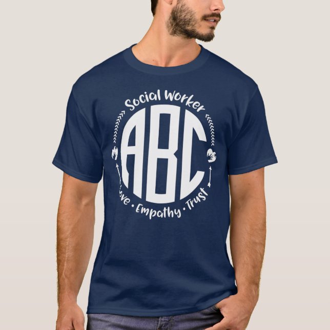 T-shirt Social Worker ABC Love Empathy Trust (Devant)