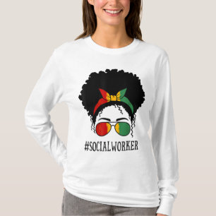 T-shirt Social Worker African Women Messy Bun Black Histor