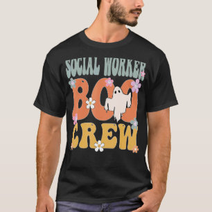 T-shirt Social Worker Bow Crew Ghost Halloween Super pour