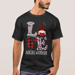 T-shirt Social Worker Love Femmes Leopard Appréciation Val