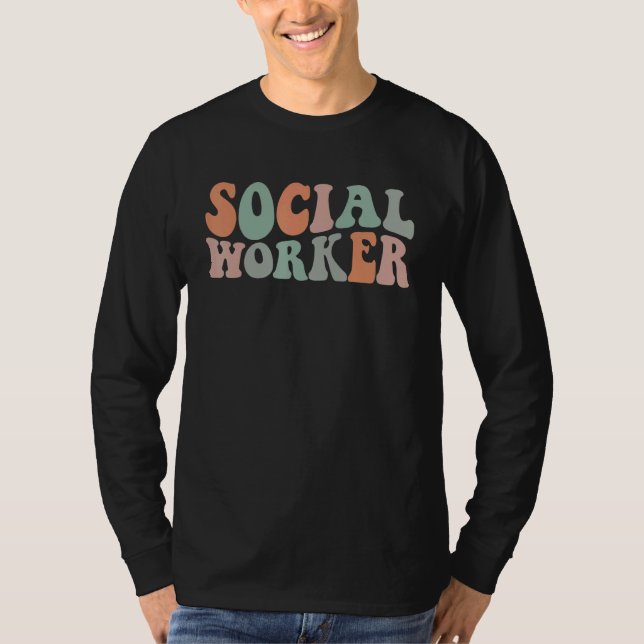 T-shirt Social Worker retro groovy Social Work Appreciatio (Devant)