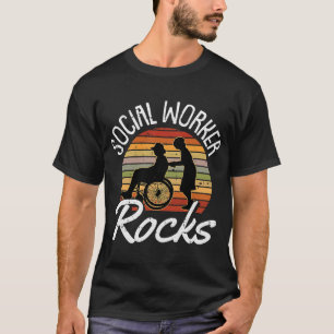 T-shirt Social Worker Rocks Retro Vintage sous licence MSW