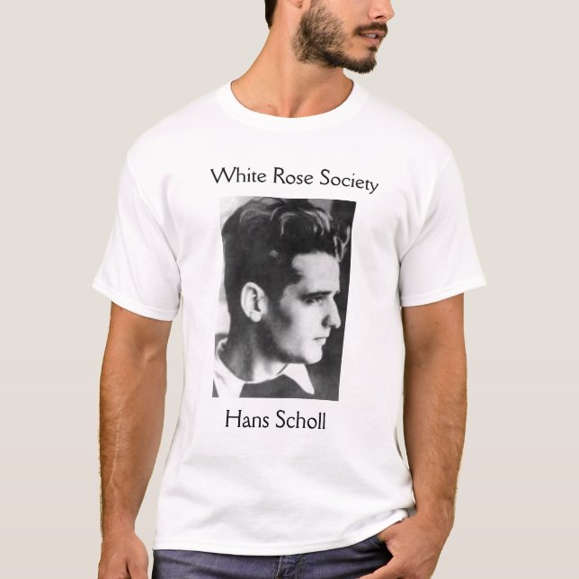 T-shirt Société de rose blanc, Hans Scholl (Devant)