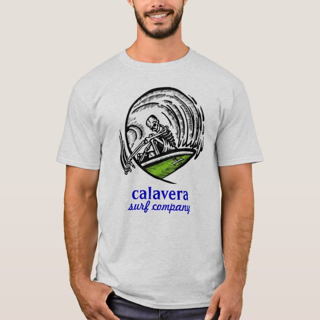 T-shirt société de surf de calavera - conception 2 (Devant)