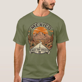 T-shirt Société Vintage du voyage sur la route du Mexique,