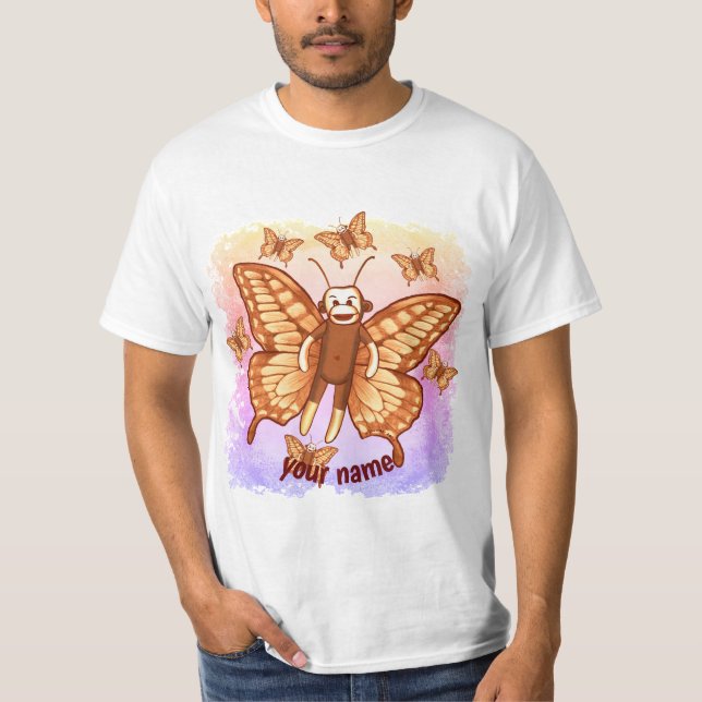 T-shirt Sock Monkey Butterfly (Devant)