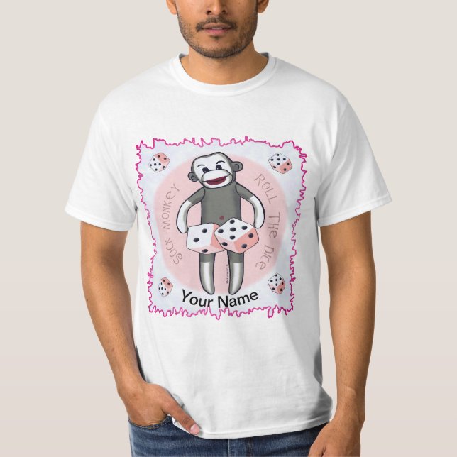 T-shirt Sock Monkey Dice (Devant)